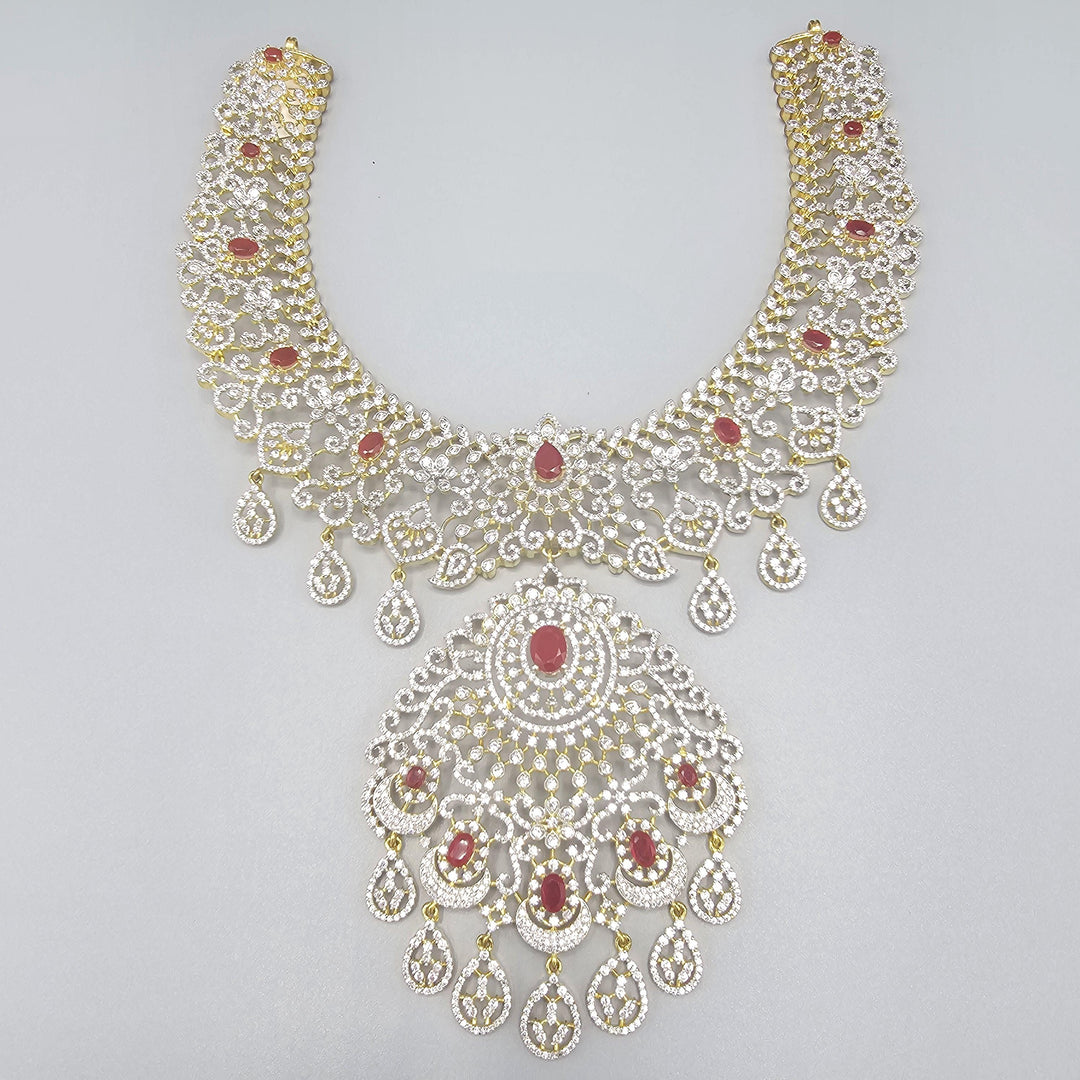 Silver diamond replica necklace