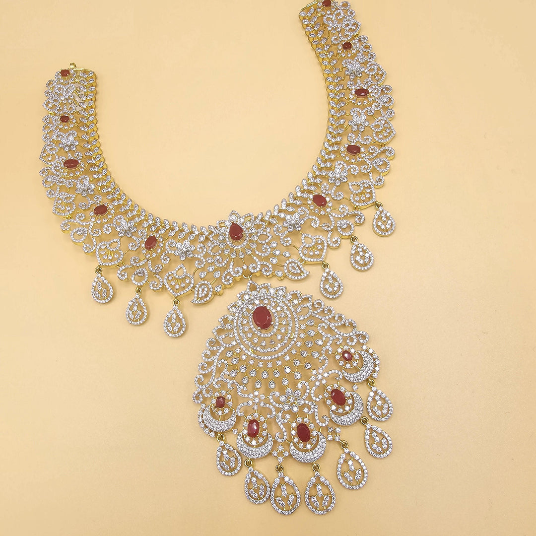 Silver diamond replica necklace