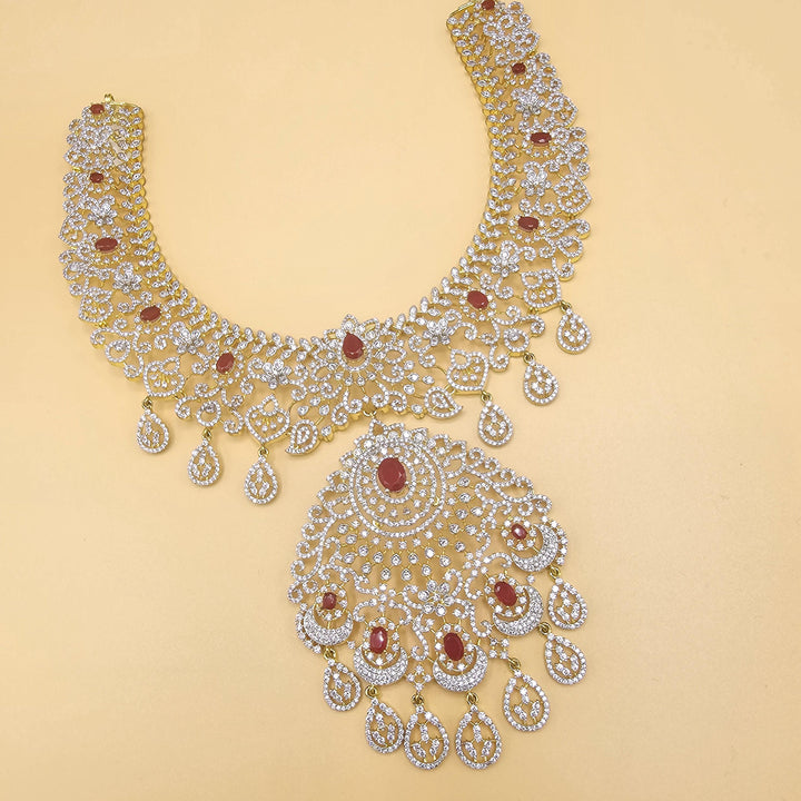 Silver diamond replica necklace