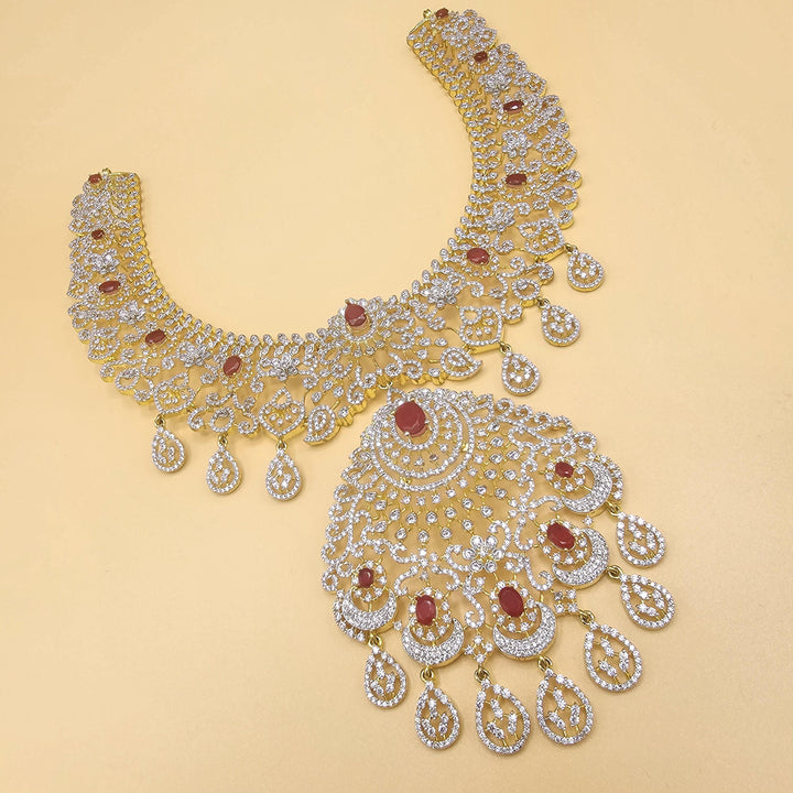 Silver diamond replica necklace