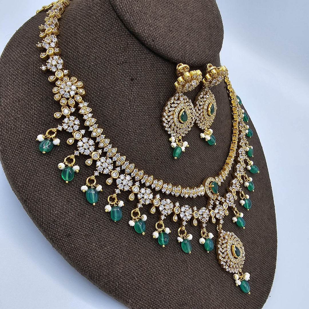 2 layered CZ necklace set