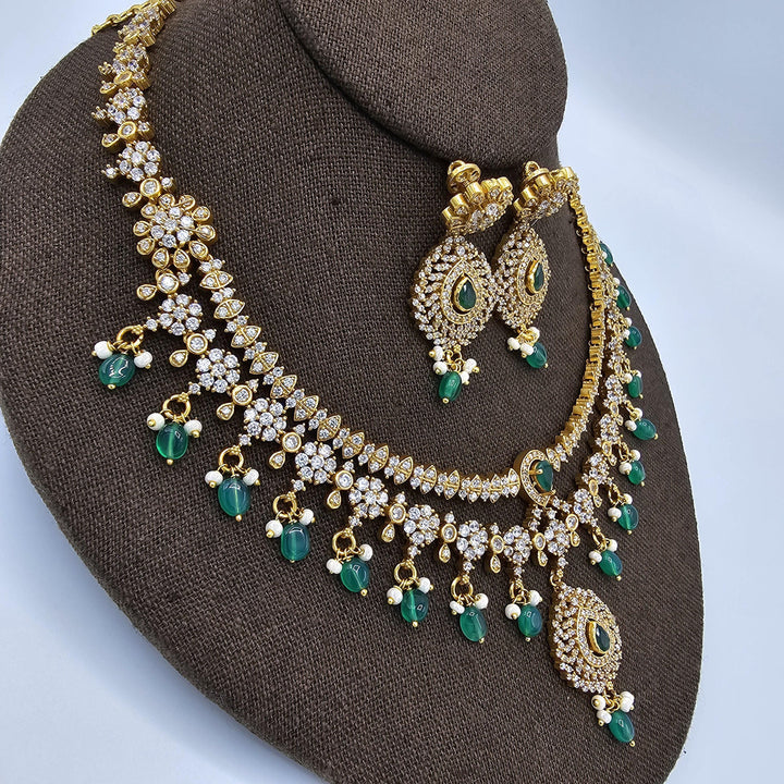 2 layered CZ necklace set