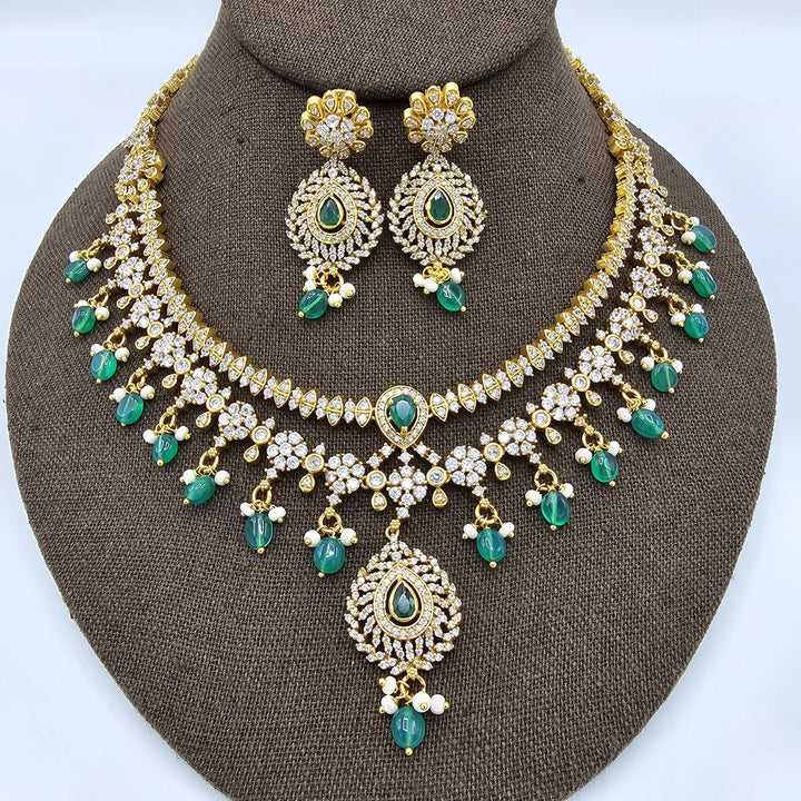 2 layered CZ necklace set