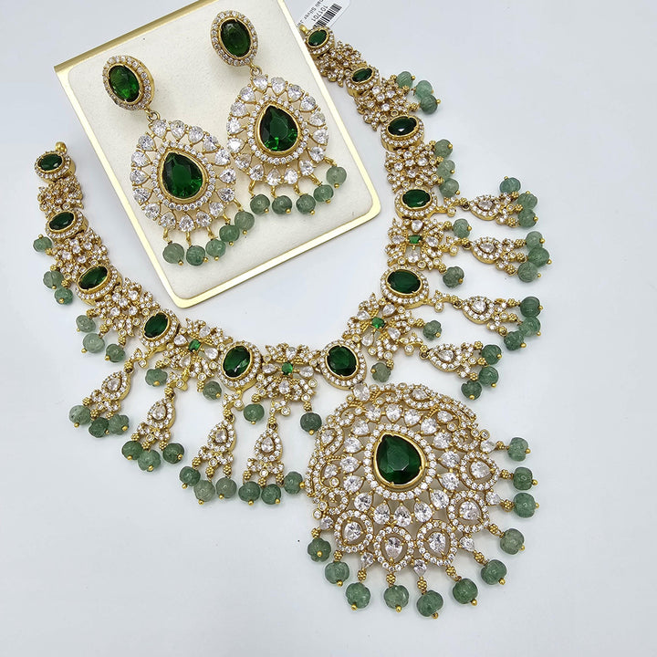 Emerald pumpkin CZ necklace