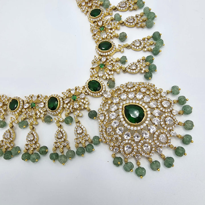 Emerald pumpkin CZ necklace