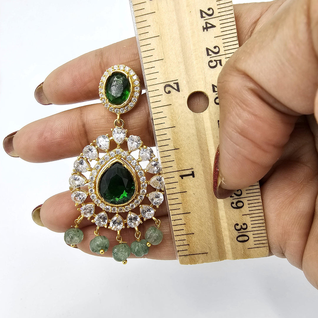 Emerald pumpkin CZ necklace