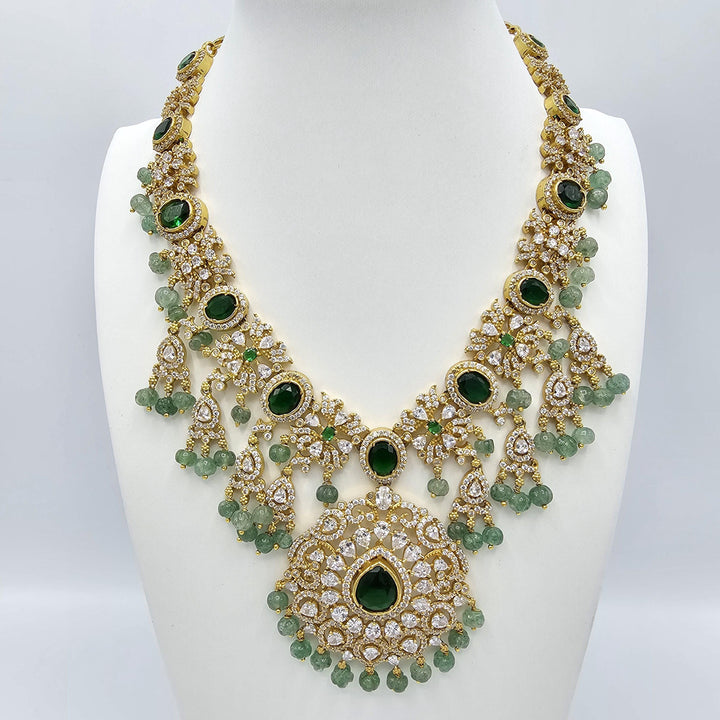 Emerald pumpkin CZ necklace