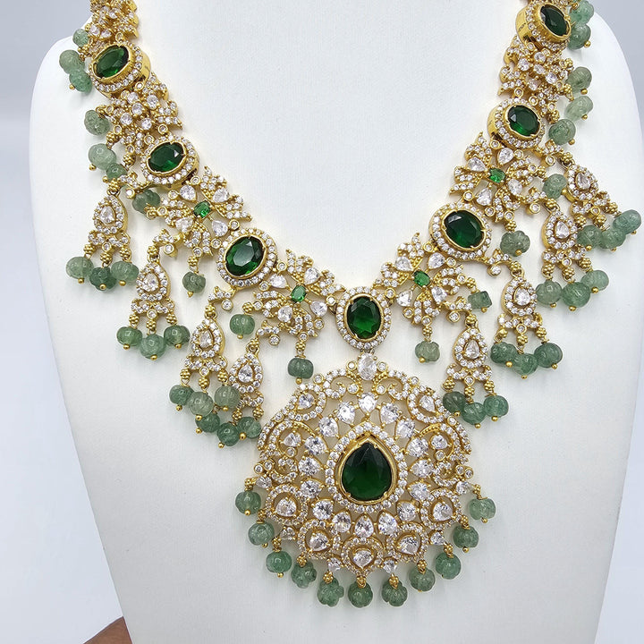 Emerald pumpkin CZ necklace