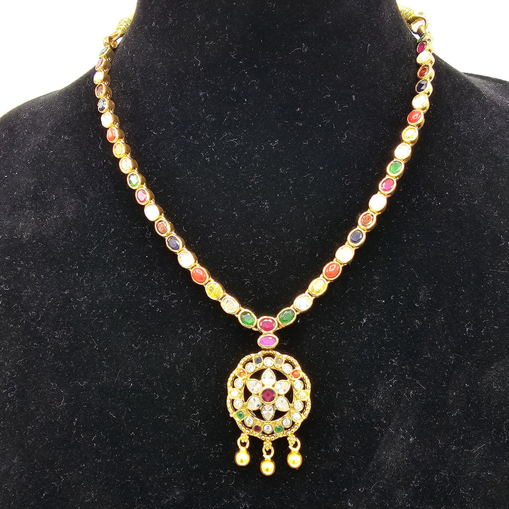 short Navratna necklace