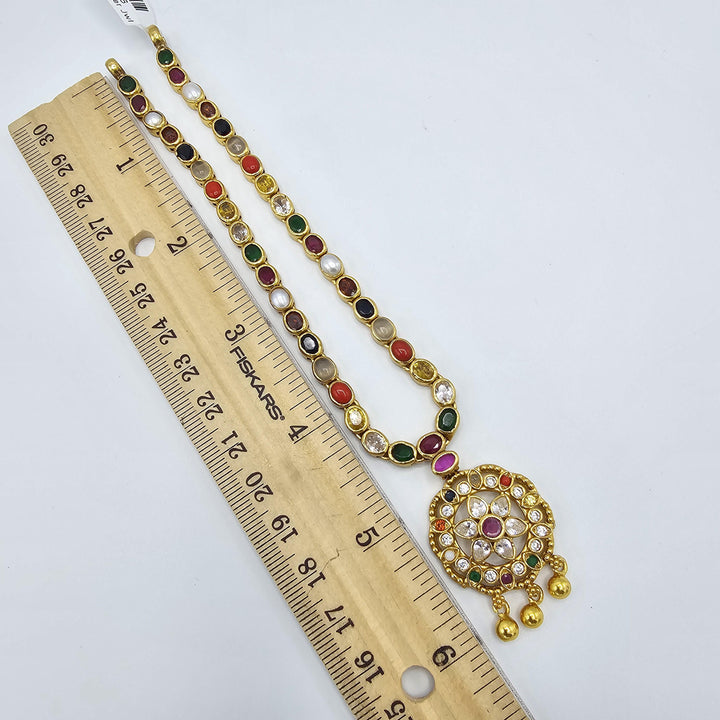 short Navratna necklace