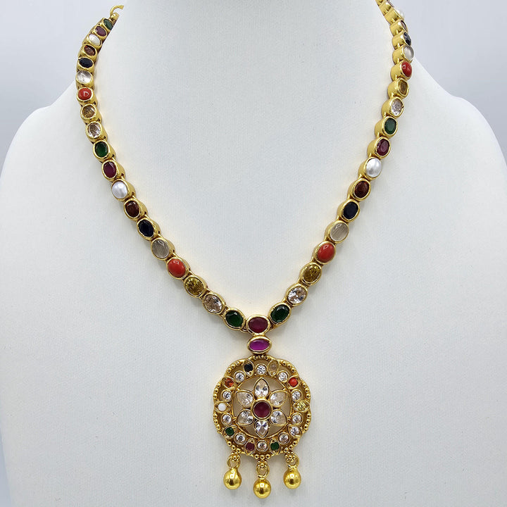 short Navratna necklace
