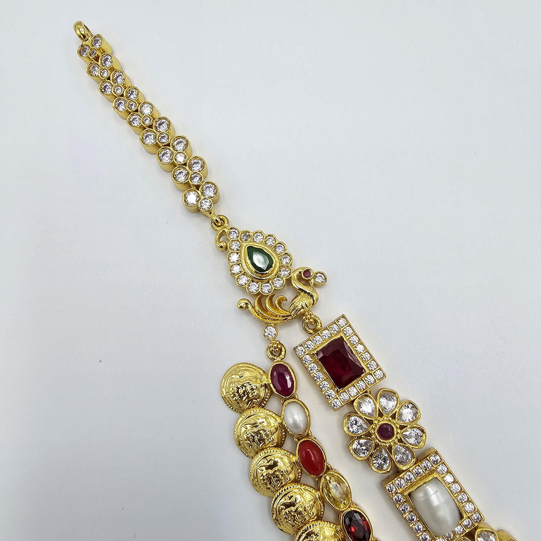Silver Navratna necklace