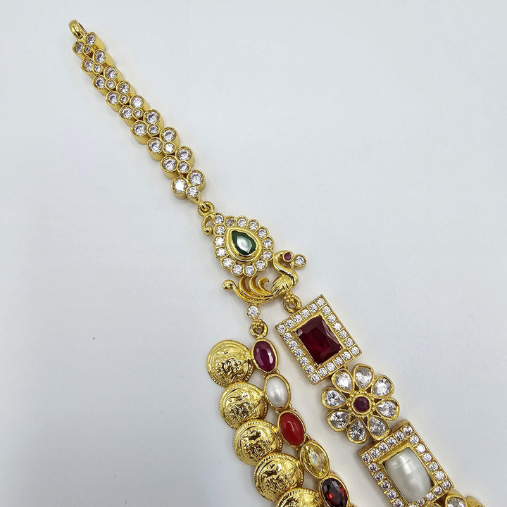 Silver Navratna necklace
