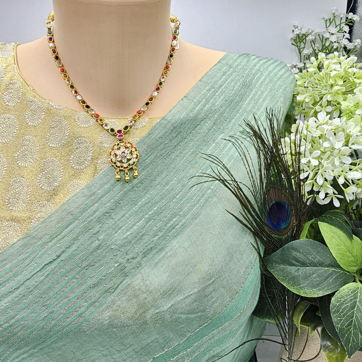 short Navratna necklace