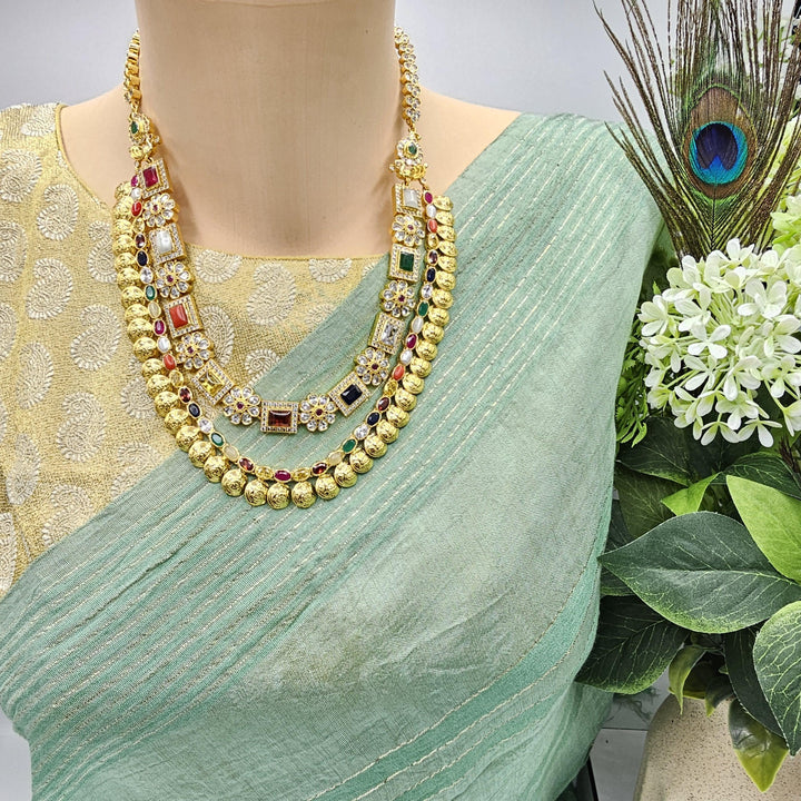 Silver Navratna necklace