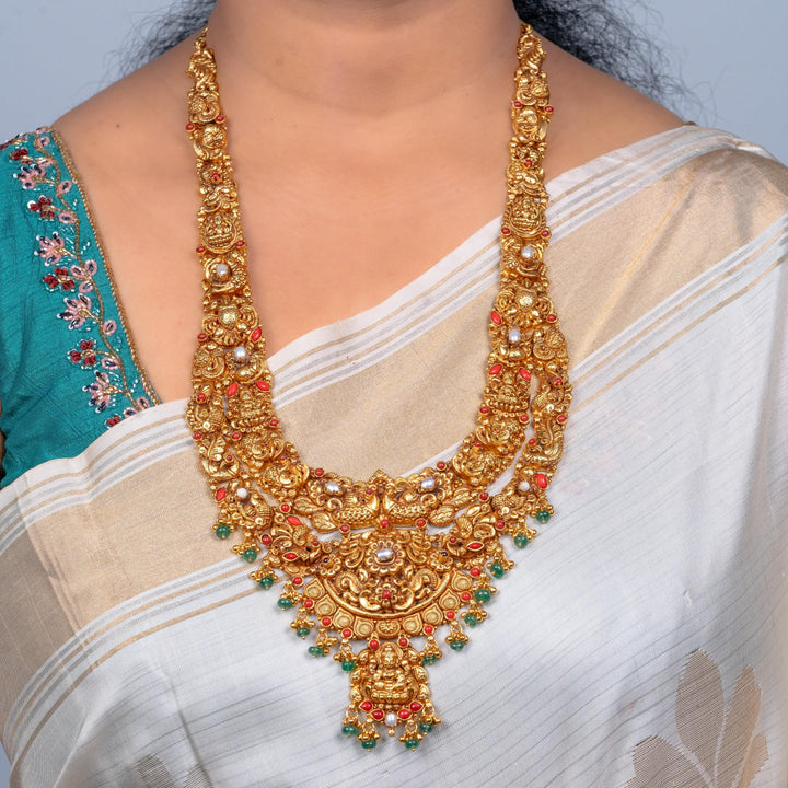 Silver Lakshmi nakshi necklace
