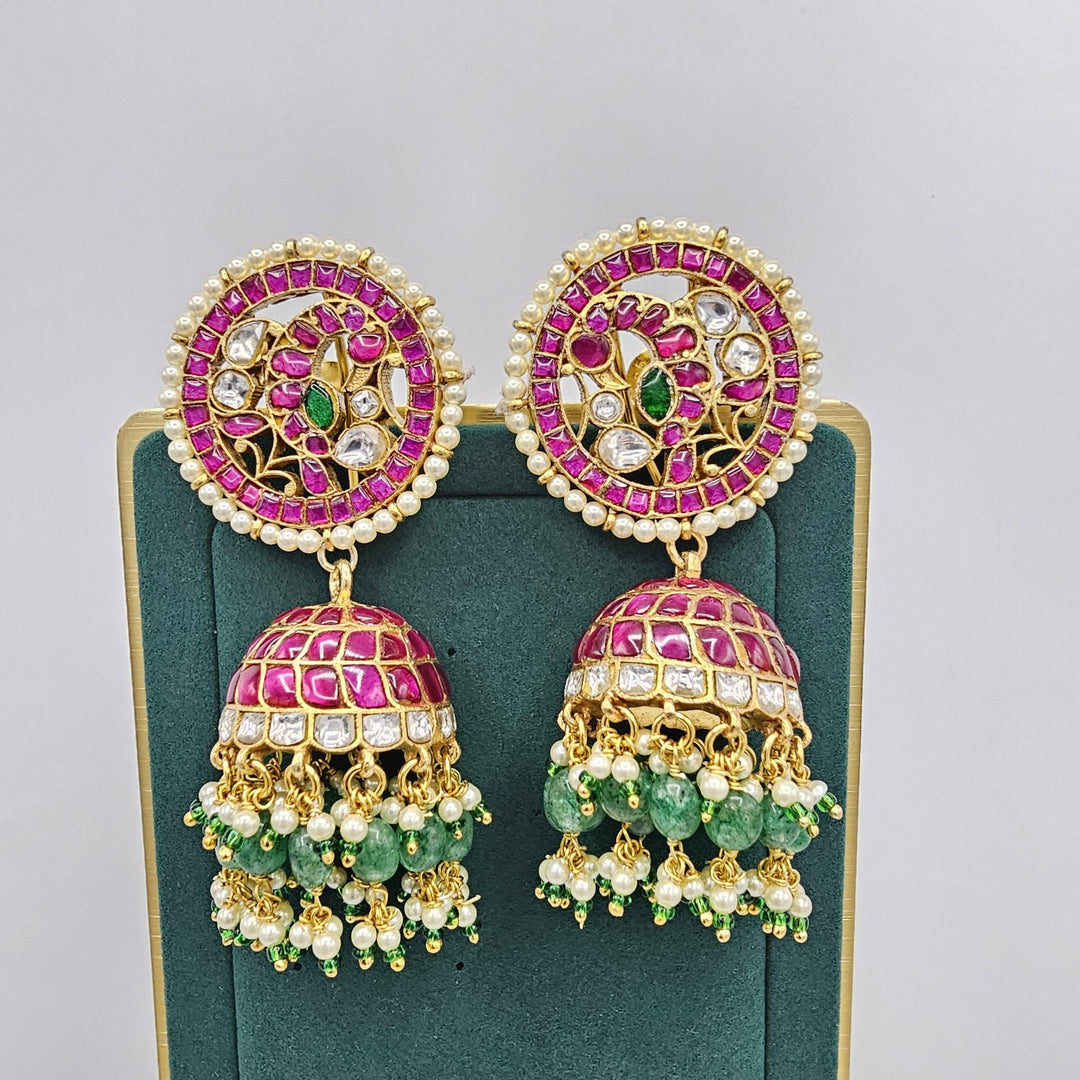 Silver Kundan Jhumka