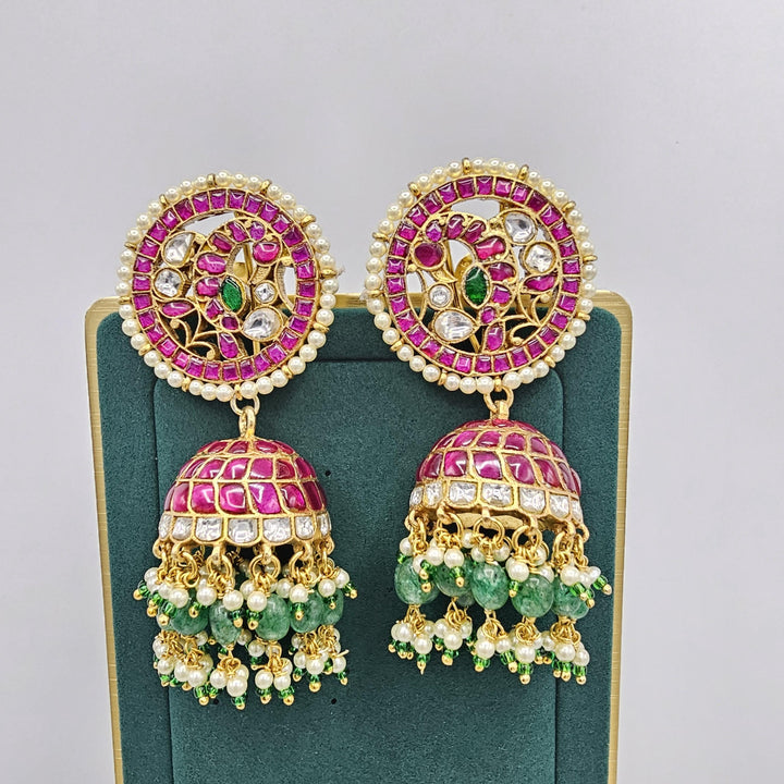 Silver Kundan Jhumka