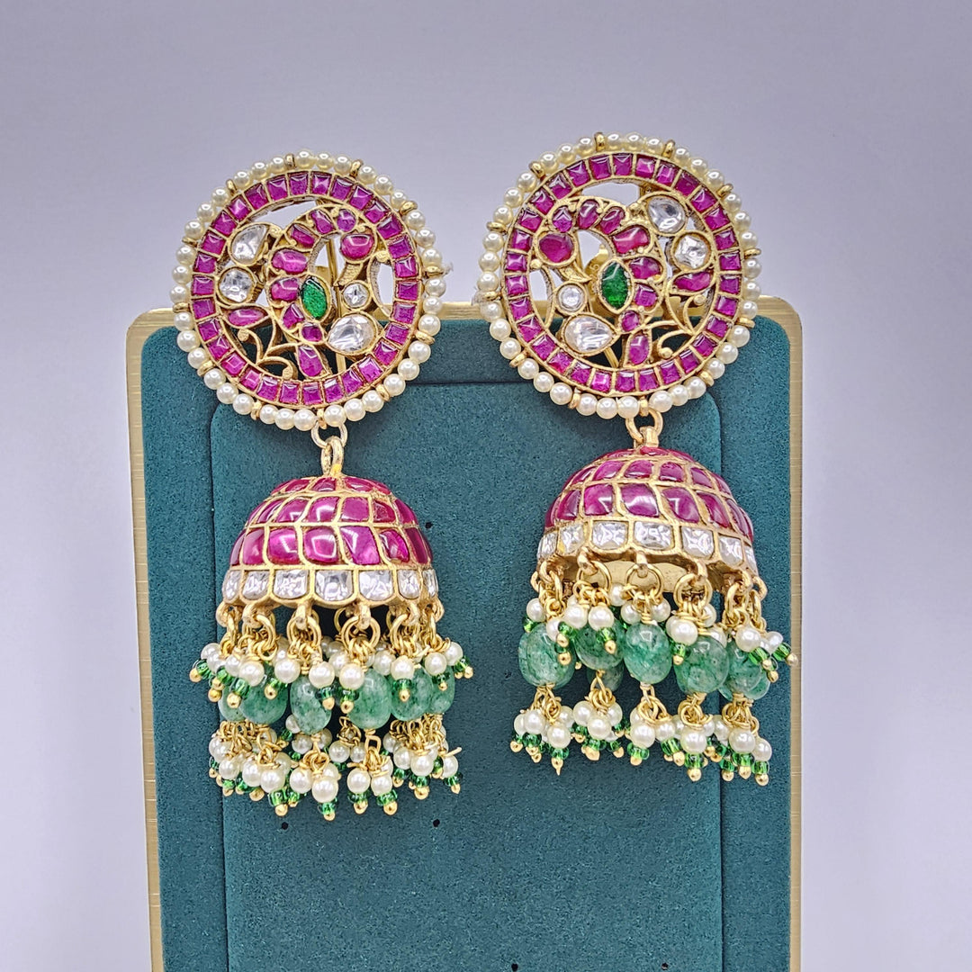 Silver Kundan Jhumka