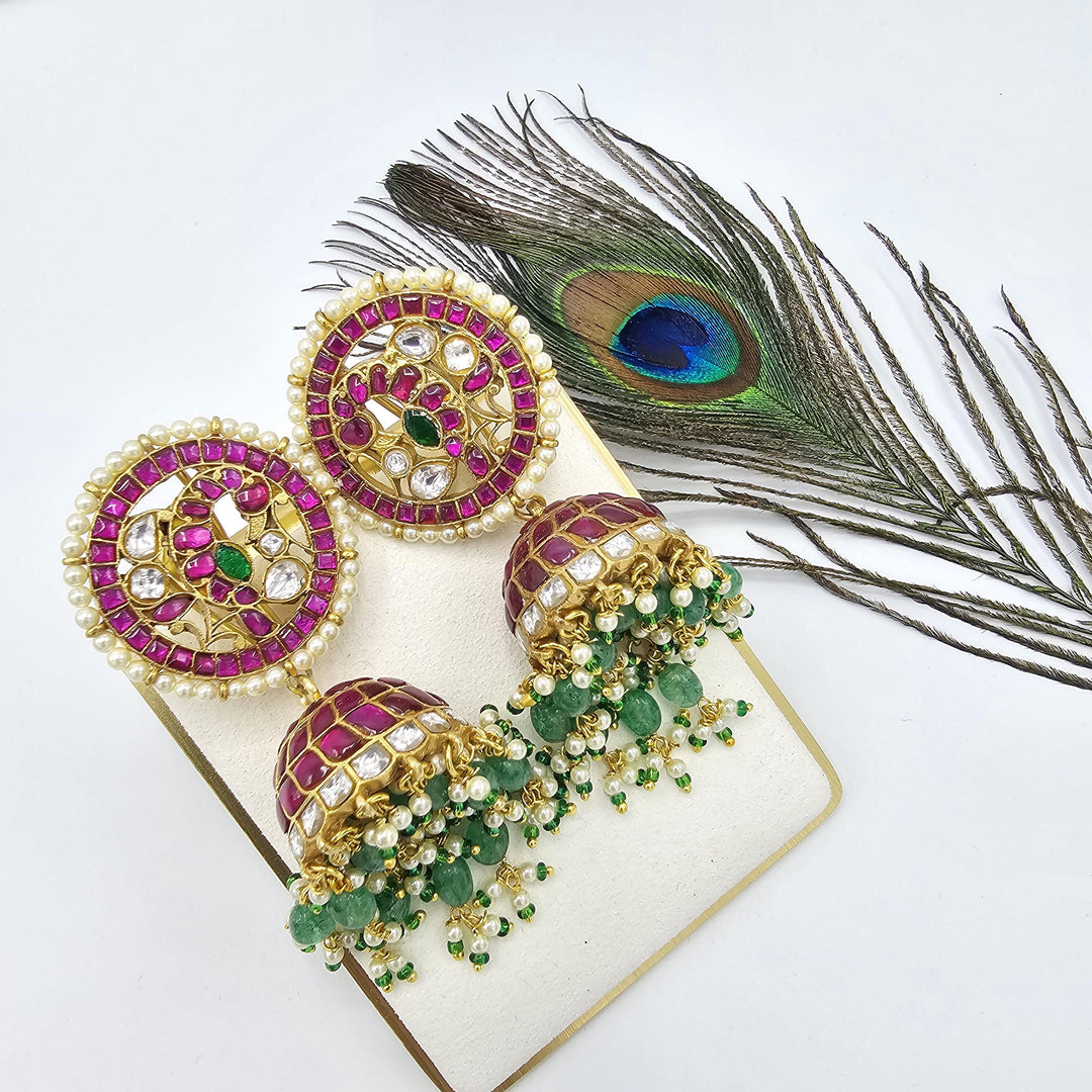 Silver Kundan Jhumka