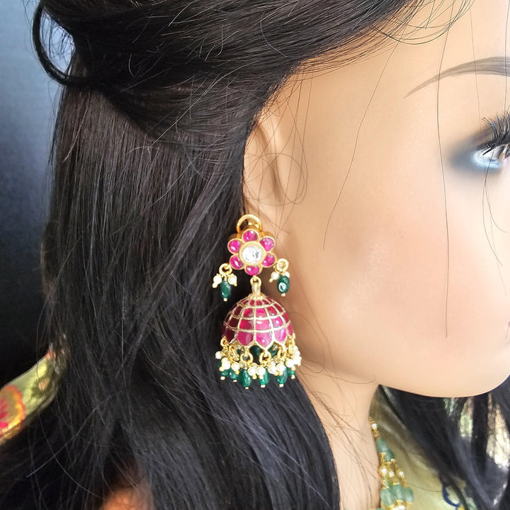 Kundan Jhumka earrings