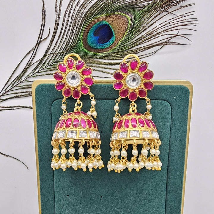 Silver Kundan Jhumka