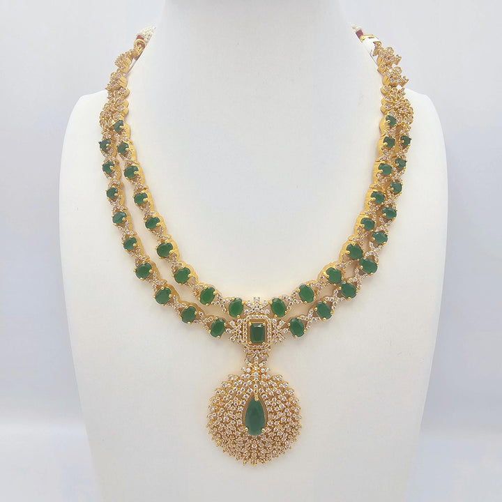 Silver emerald necklace