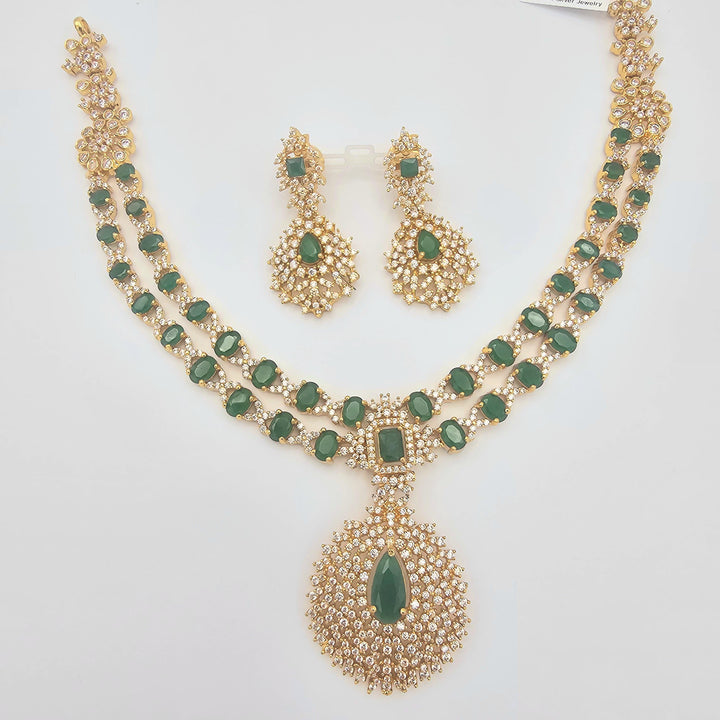 Silver emerald necklace