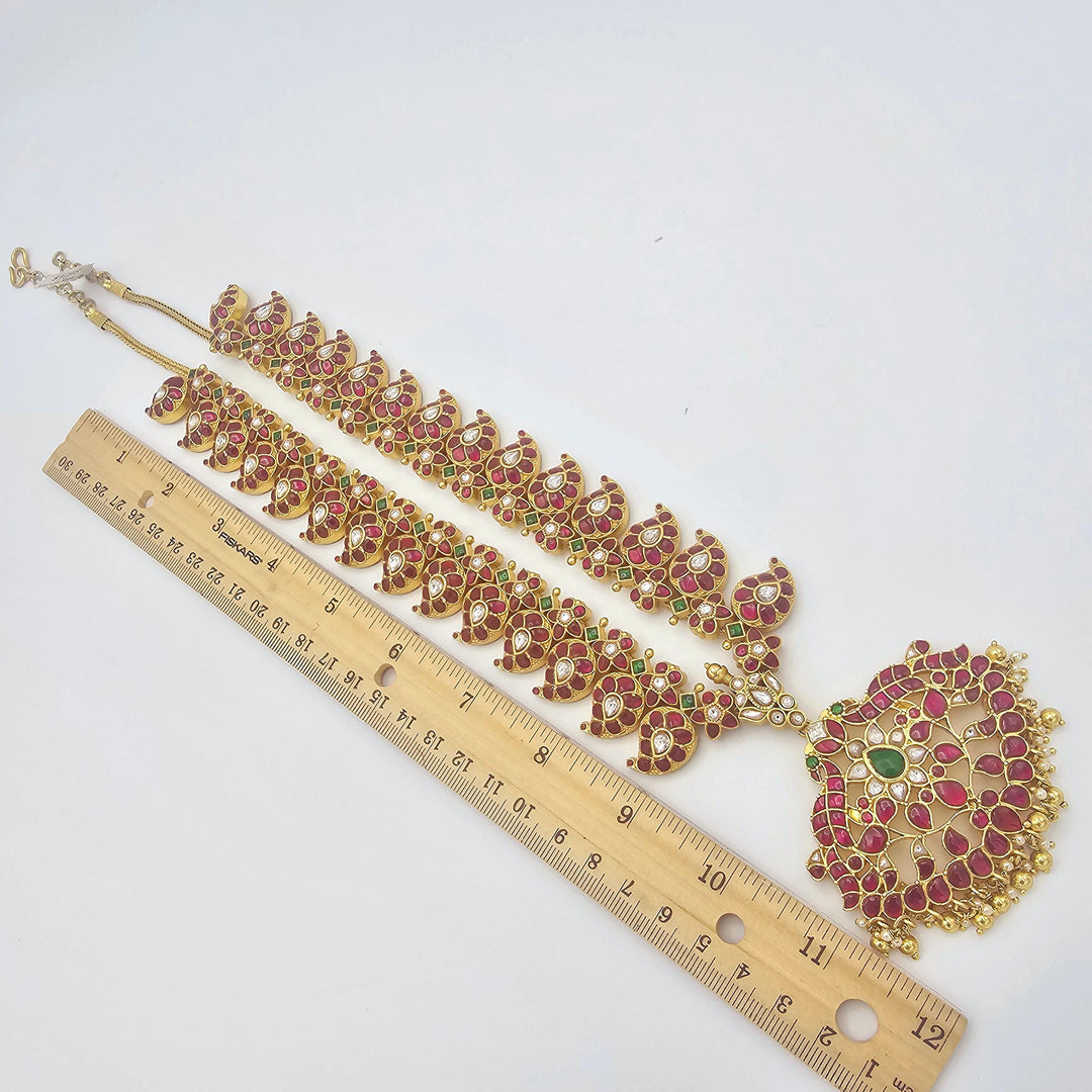 Kundan Silver Mango Mala