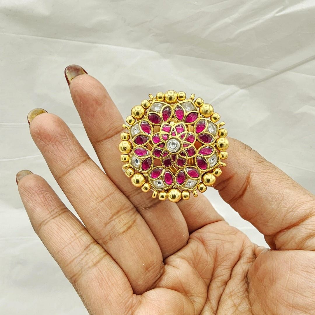 Pink Jadau Kundan studs