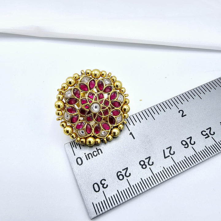 Pink Jadau Kundan studs