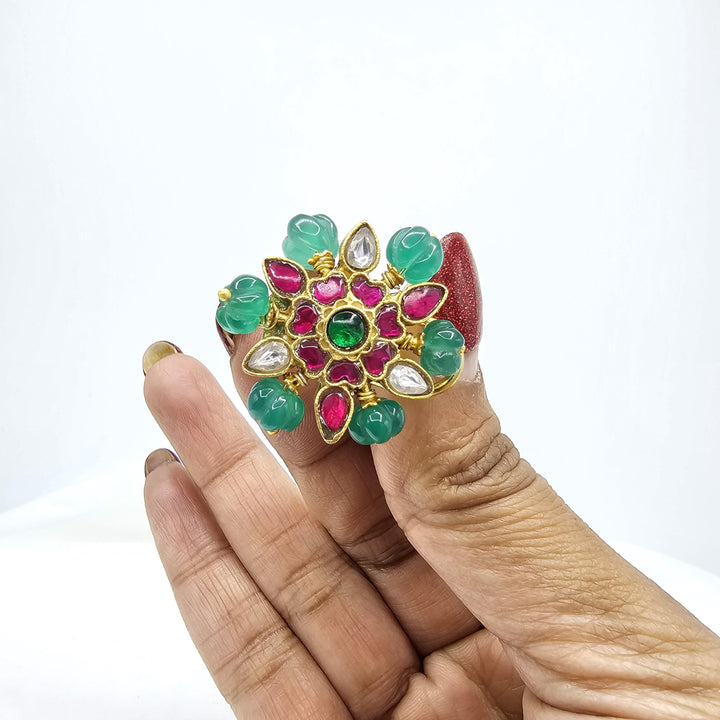 Pumpkin Jadau Kundan studs
