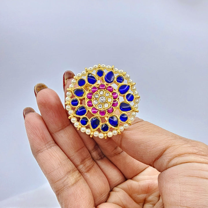 Blue Jadau Kundan studs