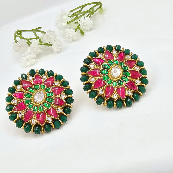 green Silver Studs