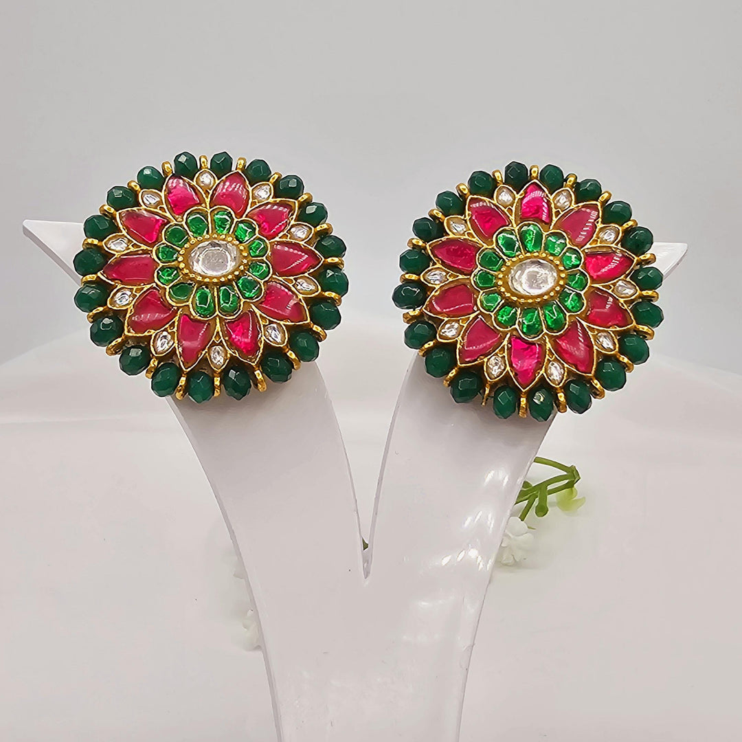 green Silver Studs