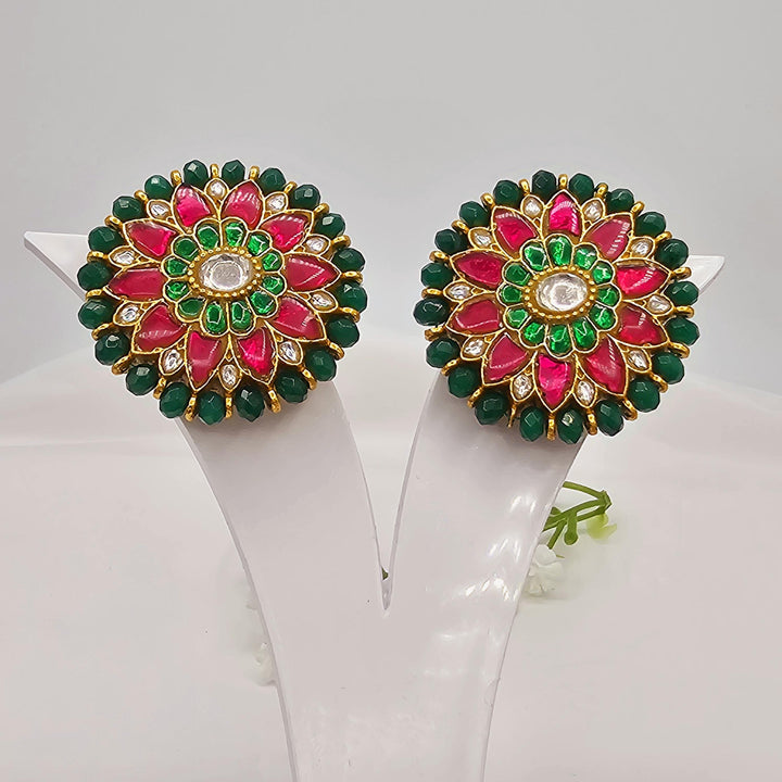 green Silver Studs