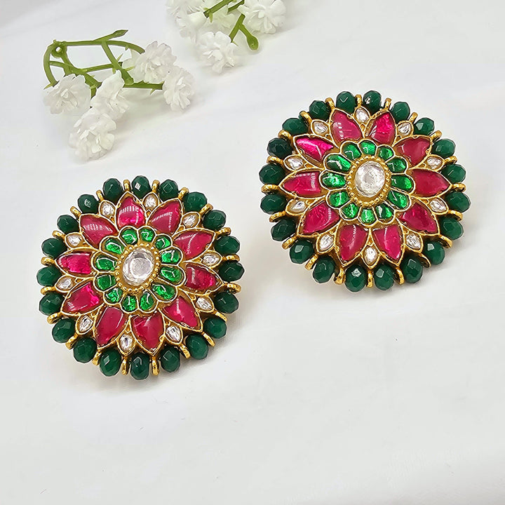 green Silver Studs