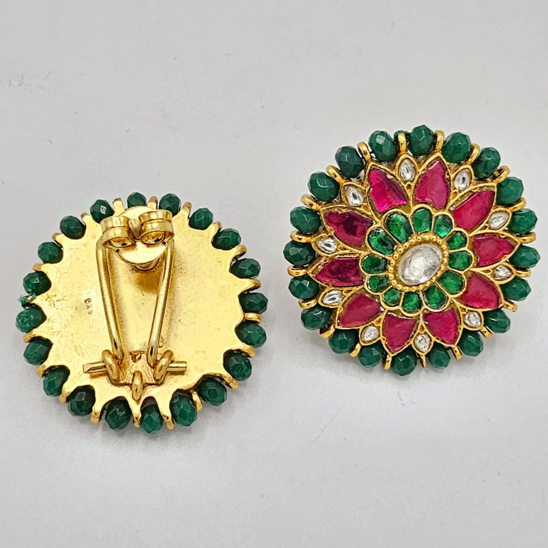 green Silver Studs