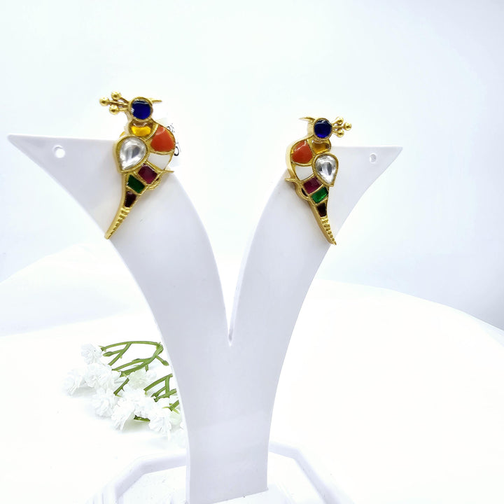 Bird NAVRATNA Silver Studs