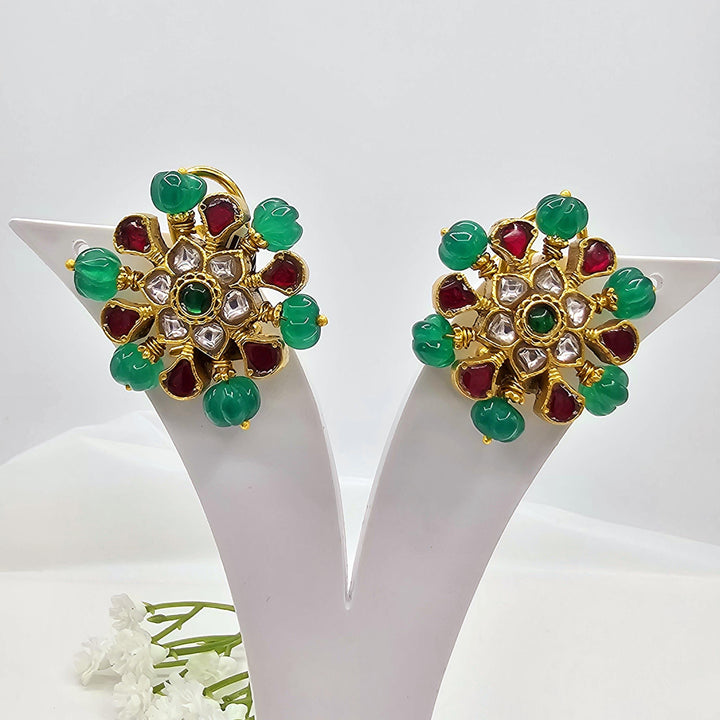 Pumpkin Kundan studs