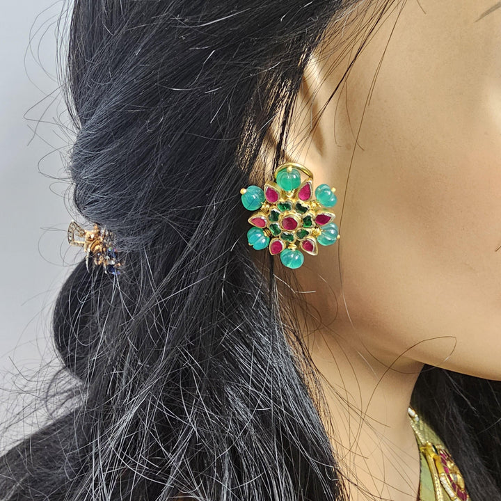 Kundan Pumpkin studs