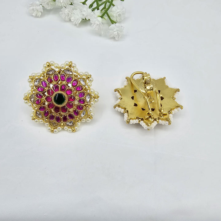 Silver Jadau Kundan studs