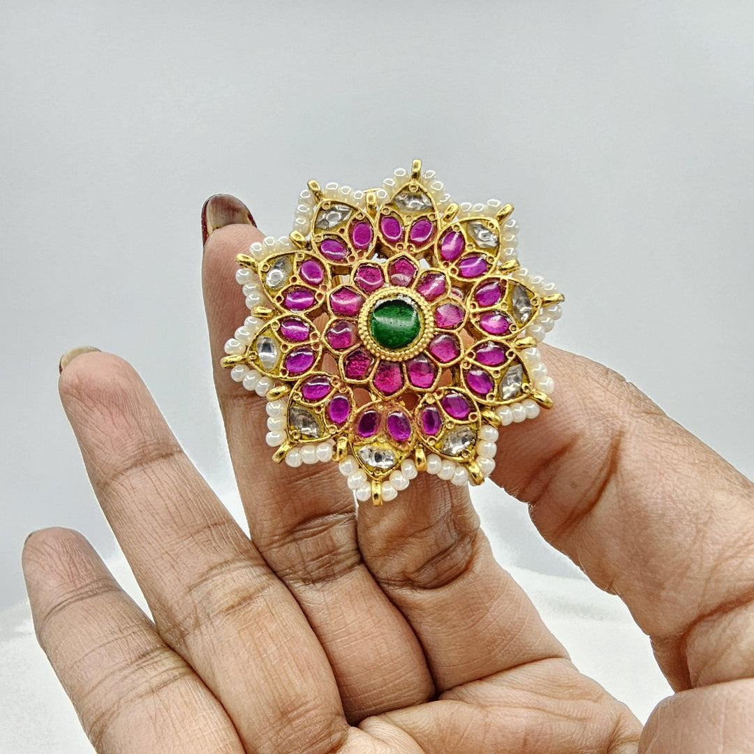 Silver Jadau Kundan studs
