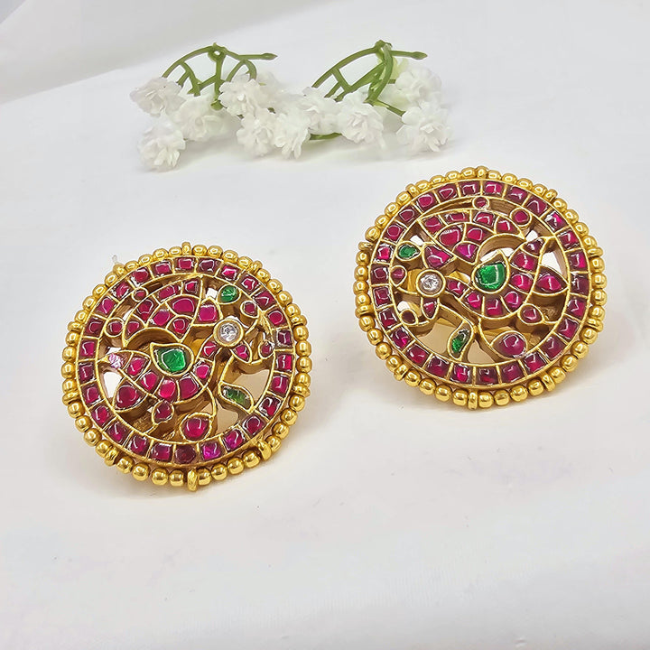 92.5 Silver kundan Studs,