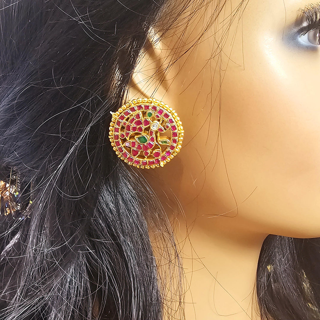 92.5 Silver kundan Studs,