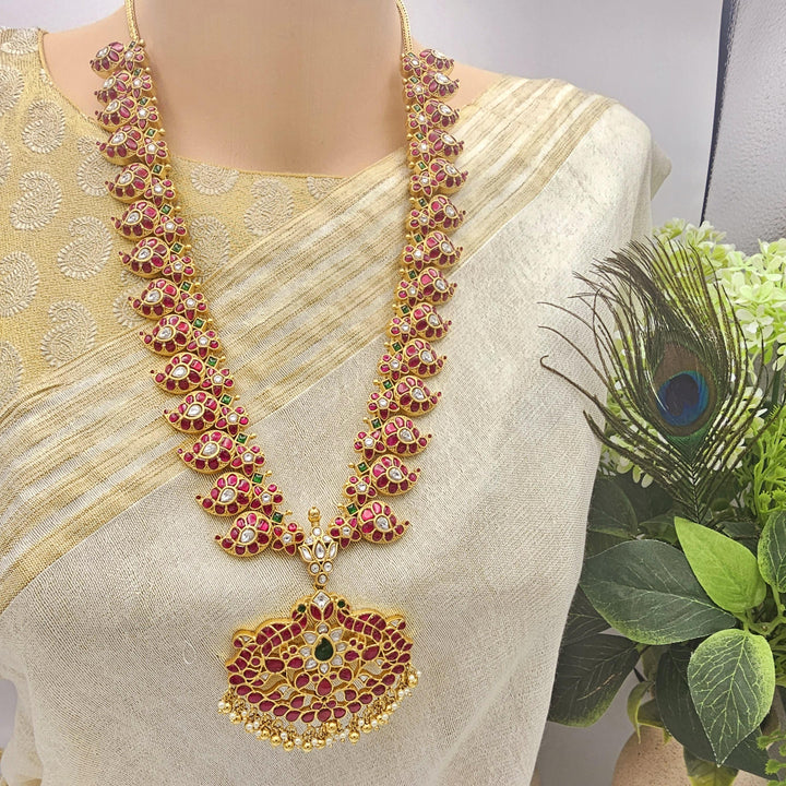 Kundan Silver Mango Mala