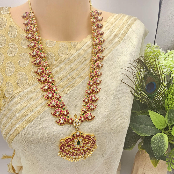 Kundan Silver Mango Mala