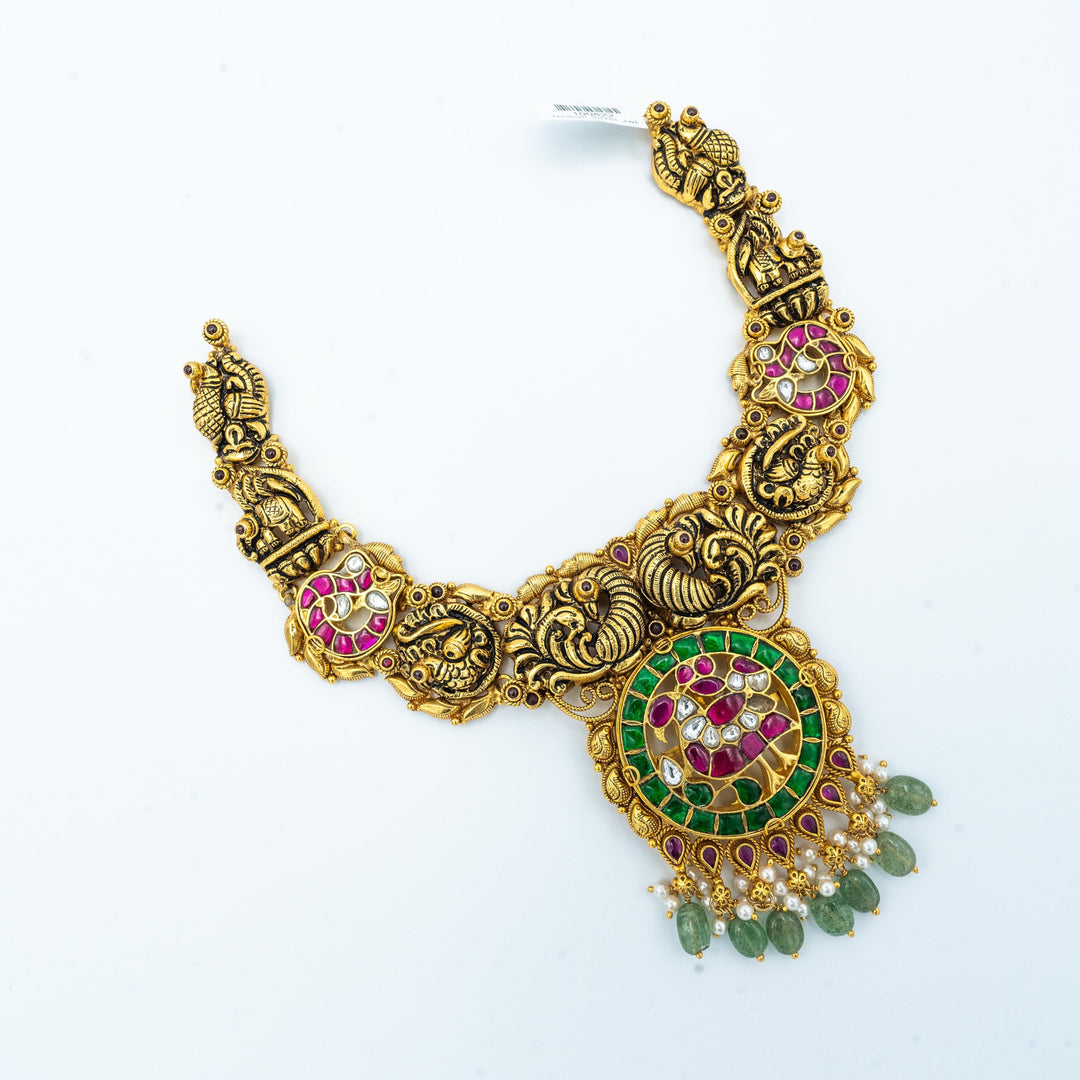 Short deep nakshi necklace