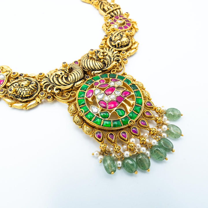 Short deep nakshi necklace