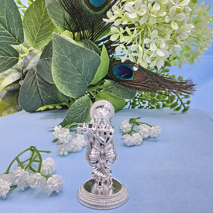 Silver Murali Krishna idol